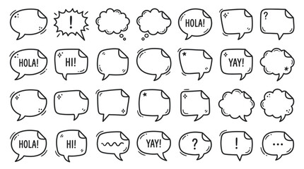 Hand-Drawn Speech Bubbles Collection Isolated © galangmerah