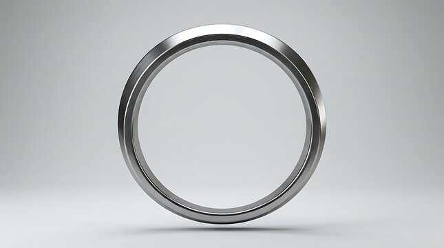 Minimalist silver ring symbolizing de-escalate concepts with metallic sheen and elegant studio lighting.