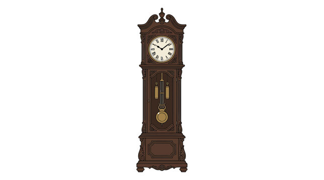 Antique Grandfather Clock with Pendulum
