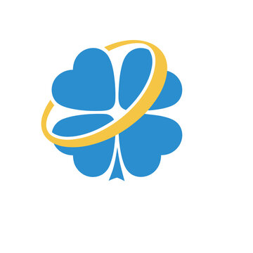 Blue clover with yellow ring