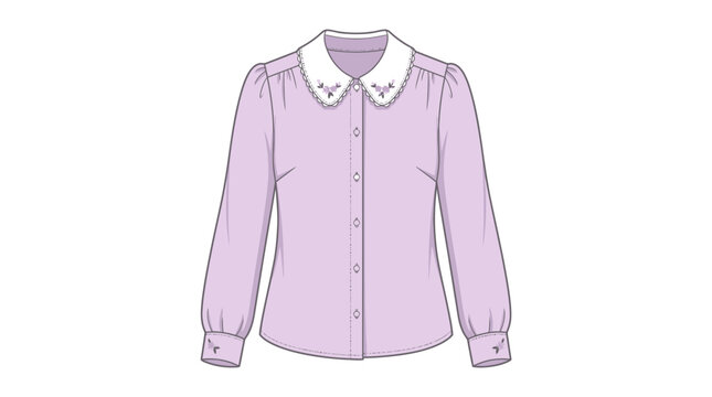 Lavender Blouse with Peter Pan Collar