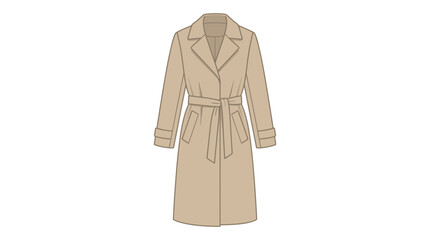 Isolated Beige Trench Coat with Belt © Udindavva