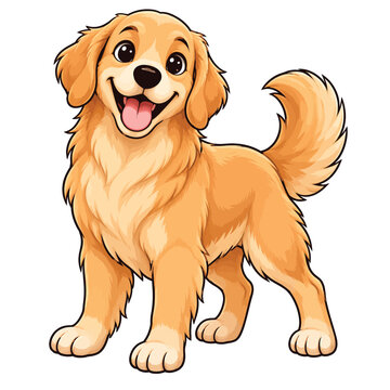 vector illustration of a happy cartoon dog