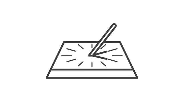 Isolated sundial line art icon