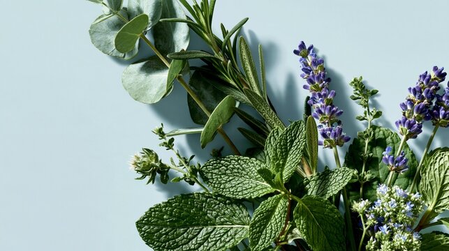 lavender mint and eucalyptus editorial fragrance composition