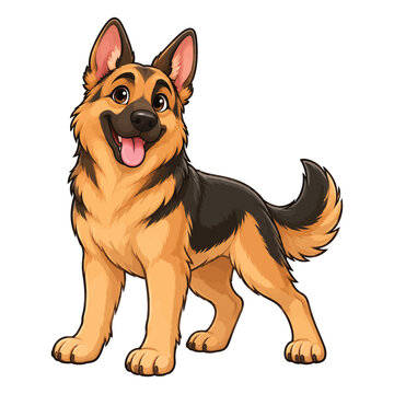 vector illustration of a happy cartoon dog
