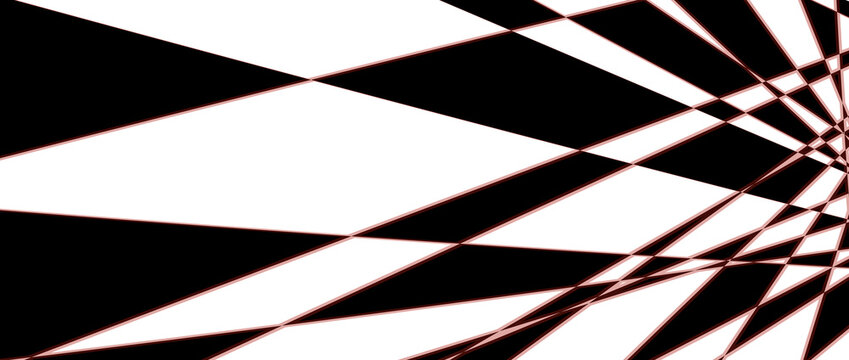 Abstract black and white geometric shards with sharp perspective