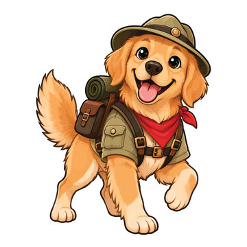 vector illustration of a happy cartoon dog
