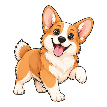 vector illustration of a happy cartoon dog