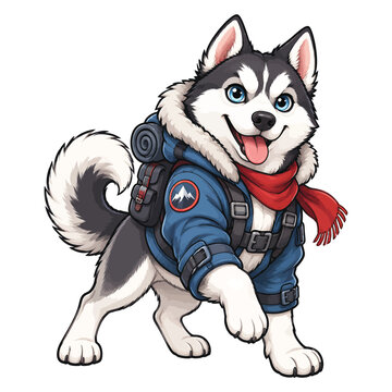 vector illustration of a happy cartoon dog