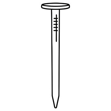 Black and white illustration of a nail