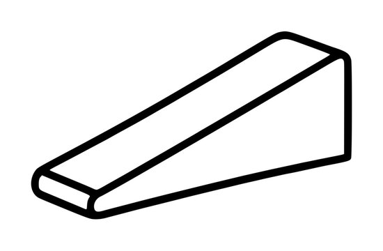 Doorstop Wedge Hand Drawn Vector Icon Illustration - Simple Black and White Drawing of a Classic Door Stop Wedge Preventing Door from Closing in Minimalist Line Art Style