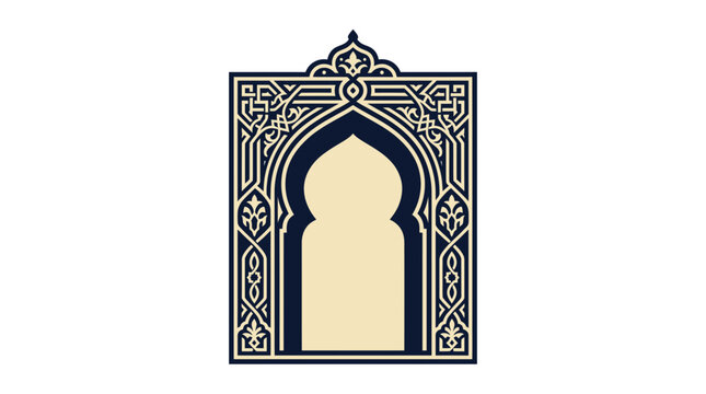 Islamic archway with intricate geometric patterns vector illustration