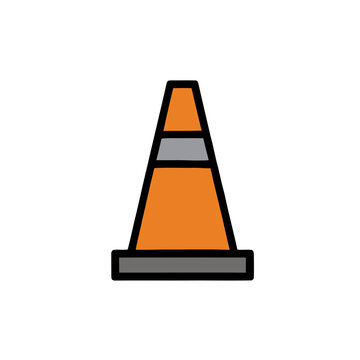 Orange traffic cone with grey bands