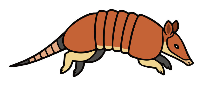 Nine banded armadillo jumping side view vector illus.... Generative AI