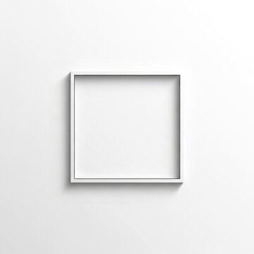 Minimalist empty picture frame against a plain background