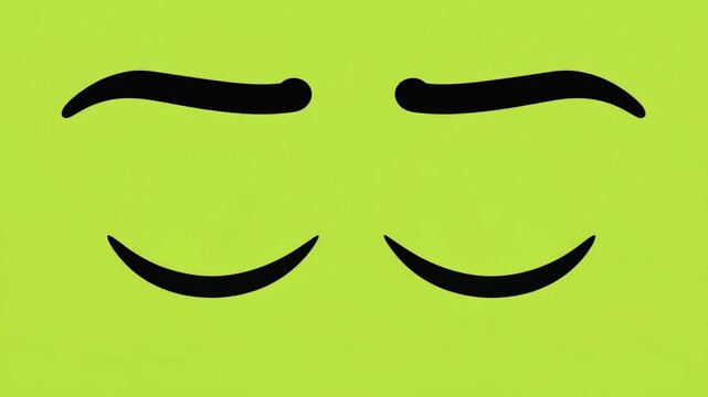 Cartoon Eyes and Facial Expression Icon for Curiosity, Attention, Vision, Reaction and Digital Communication