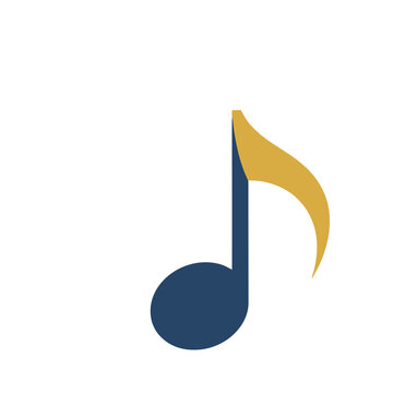 Blue and gold musical note
