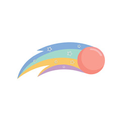 Rainbow comet with stars and ball © budi