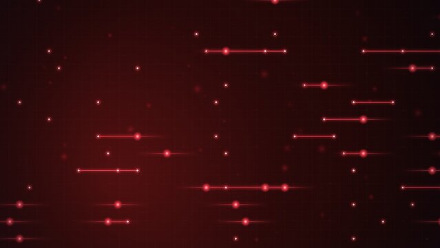 Futuristic red digital background, abstract technology data stream with glowing particles and light trails, high tech cyber security concept