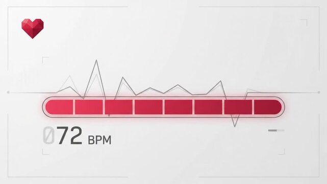 Medical interface display with health heart bar and bpm monitoring