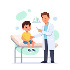 Fototapeta premium Doctor administering vaccine to a child, promoting healthcare and immunization for a healthy future