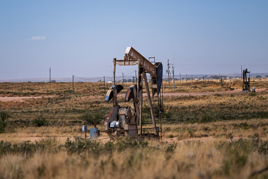 Permian Basin 9-13-2026 Loco Hills NM USAPump jack extracting crude oil from the Permian Basin in SE New Mexico