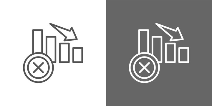loss aversion icon set in black and white line style