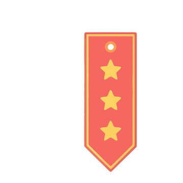 Three yellow stars on a red epaulet