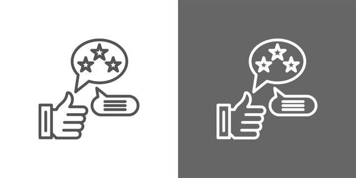 social proof icon set in black and white line style