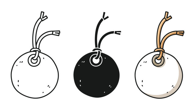 Round leather charm amulet vector graphic illustration
