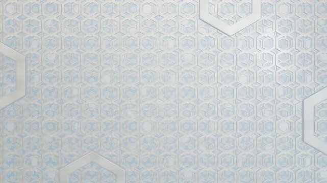 Ivory Hexagon Compression Corridor Seamless Architectural Loop