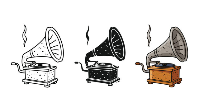 Retro vintage gramophone music player vector illustration graphic design