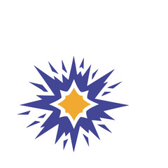 Explosion graphic with orange and blue colors © kiah