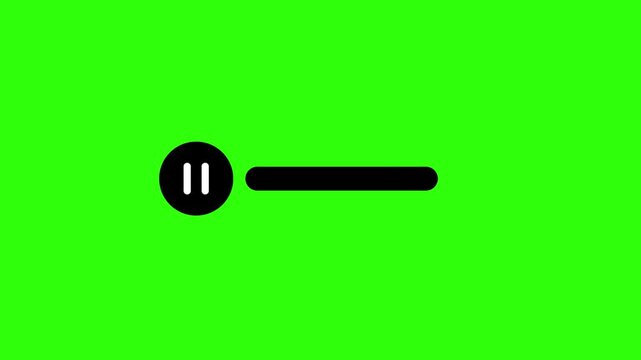 Play and Pause Button Icons Moving Animation on Green Background