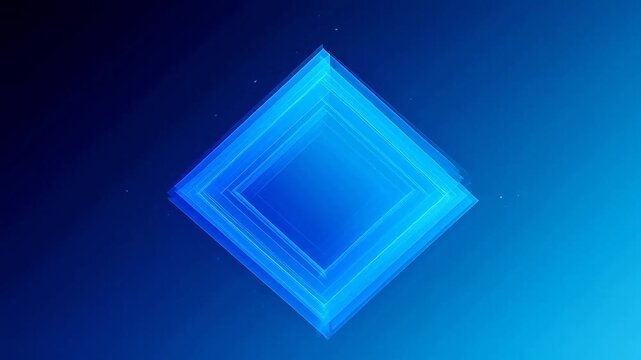 Abstract blue overlapping rectangular frames with gradient color on solid background
