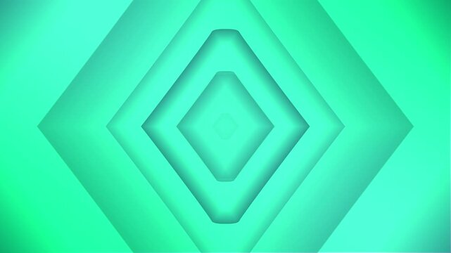 Seamless teal diamond geometric background tiles moving in a loop