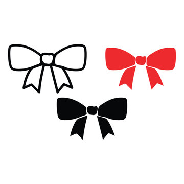 Bowknot icon vector featuring elegant festive ribbon bows illustrations, holiday decoration symbol for greeting cards, packaging, and branding graphics