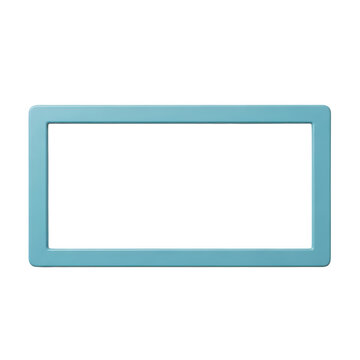 Light blue rectangular frame isolated on white background for design