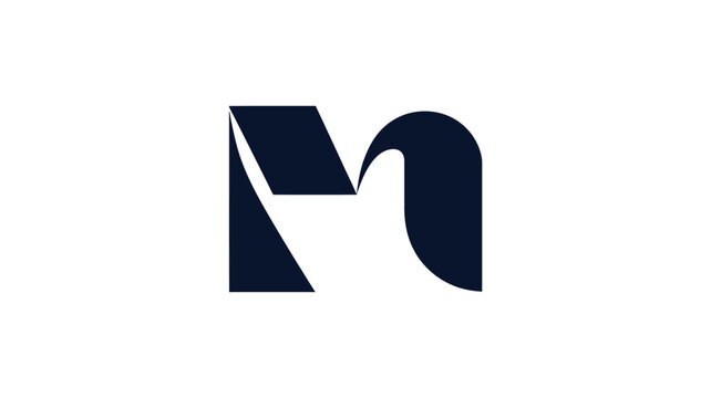 Abstract Geometric Letter N Logo, Modern Minimalist Monogram Symbol
