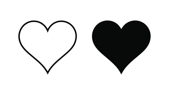 Heart Outline and Solid Fill Icons
