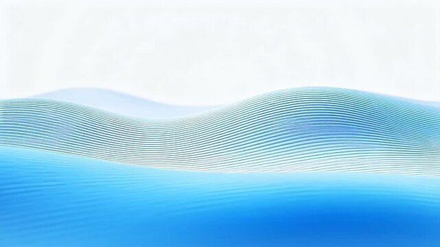 Abstract blue gradient flowing wave lines resembling mountains on light background