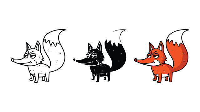 Sly cunning fox animal cartoon vector graphic illustration