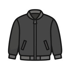 Illustration of a dark gray bomber jacket © iis