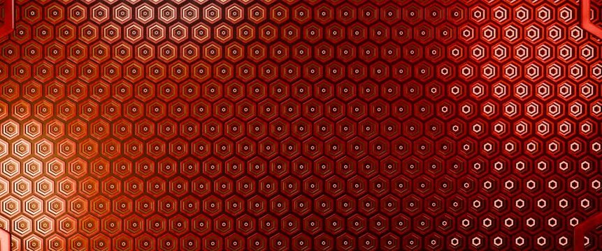 Crimson Hexagonal Aperture Cascade Seamless Luxury Loop