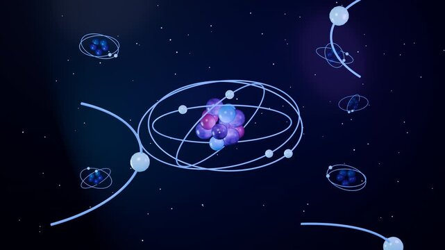 Atomic Orbital Halo Seamless Scientific 3D Animation