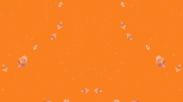 Abstract geometric pattern with triangles on vibrant orange background