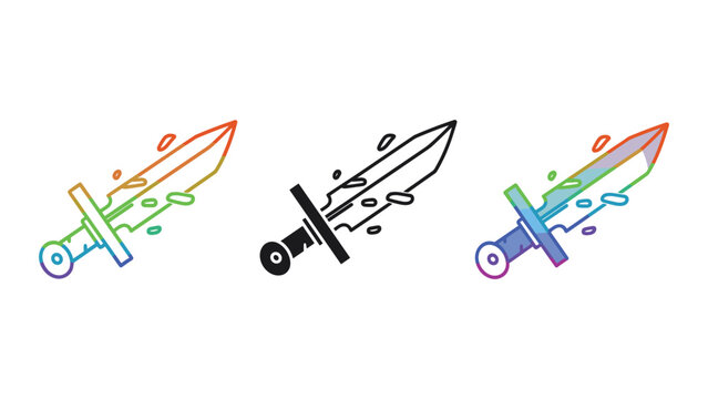 Magic fantasy dagger weapon vector illustration graphic design