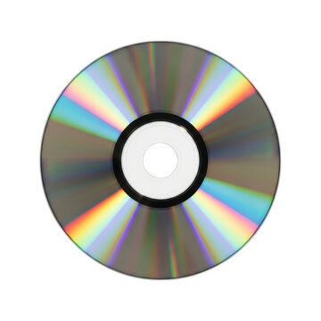 Shiny holographic compact disc or dvd icon isolated on transparent background