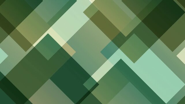Geometric Green Overlapping Square Pattern 4K